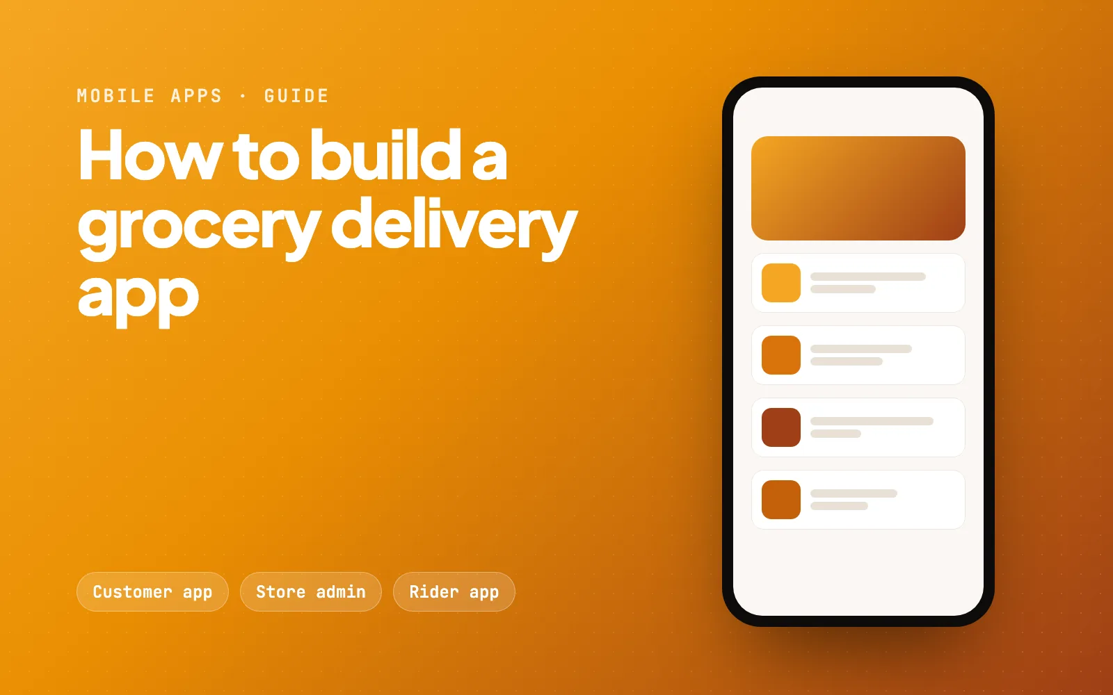 Grocery delivery app on a smartphone next to the matching online store on a laptop, available on Android, iOS and web